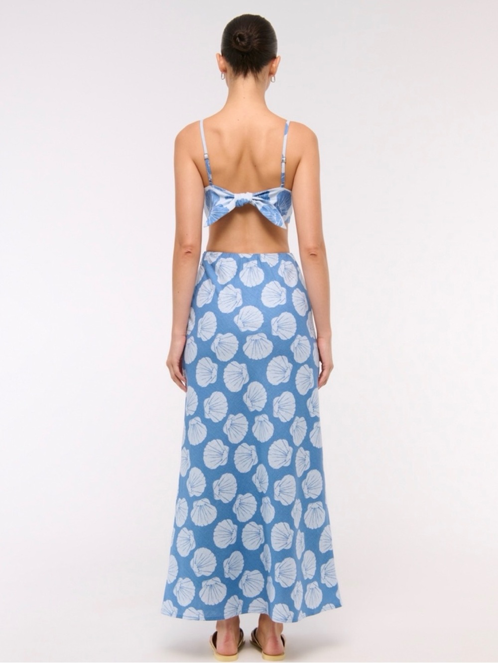 Abercrombie & Fitch Light Blue Shell Print Dress - Picture 4 of 9
